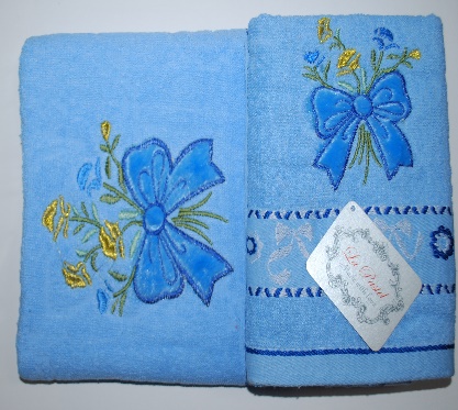 Комплект полотенец Бантики (голубый)