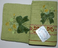 Комплект полотенец Бантики (зеленый) - 1